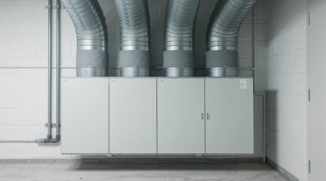 Lüftungsgerät mit Wärmerückgewinnung im Technikraum